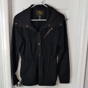 Ralph Lauren Black Label Utility Jacket in Black with Gold Accents